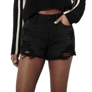 Hollister Curvy Ultra High Rise Mom Short 3" Vintage Stretch Black Denim Size 30